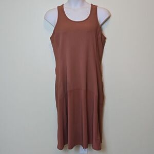 Athleta Ribbed Pacifica Midi Dress Rust Terracotta Size XL Athleisure Activewear